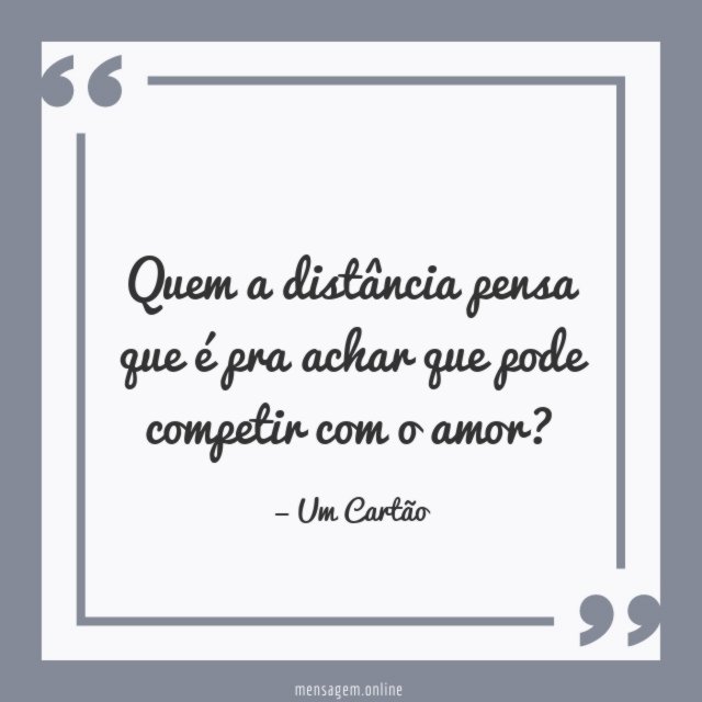 Quem a distância pensa que é