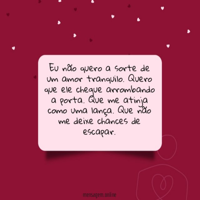 Eu não quero a sorte