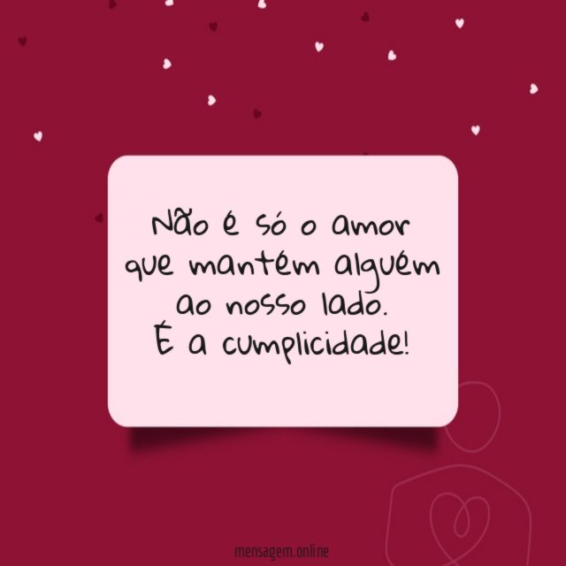 Não é só o amor que mantém
