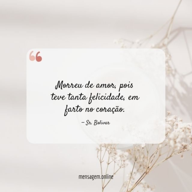 Morreu de amor