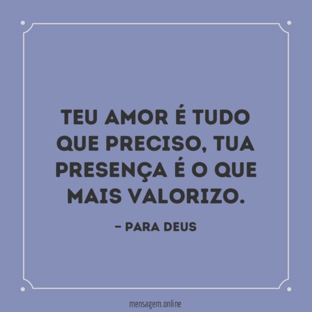 Teu amor é tudo que preciso