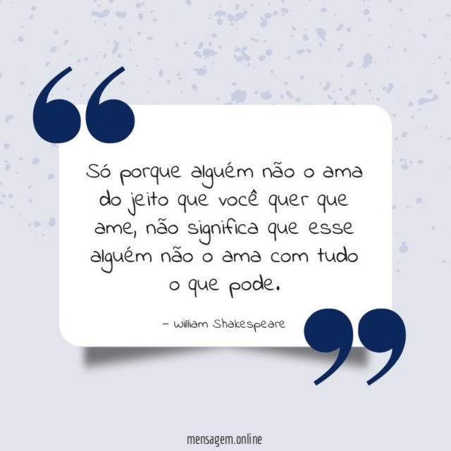 Só porque alguém não o ama