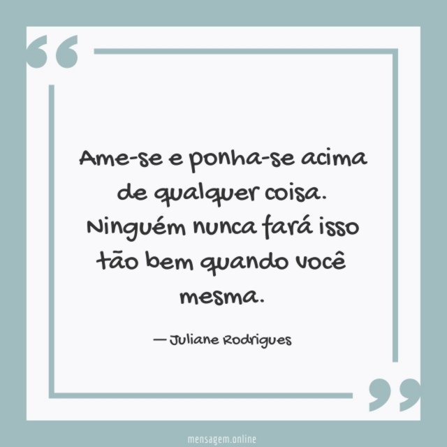 Ame-se e ponha-se acima