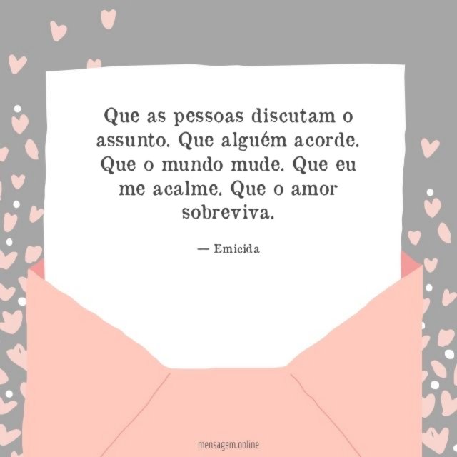 Que as pessoas discutam o assunto