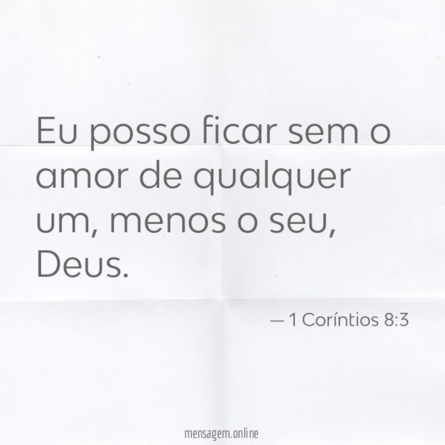 Eu posso ficar sem o amor