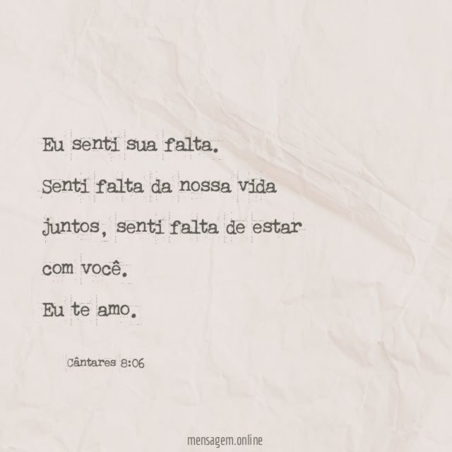 Eu senti sua falta