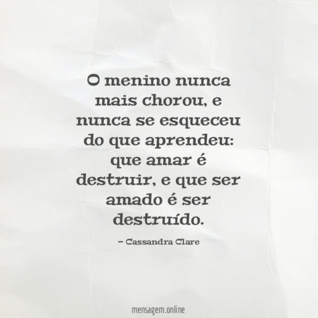 O menino nunca mais chorou