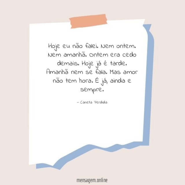 Hoje eu não falei
