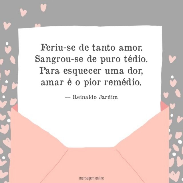 Feriu-se de tanto amor