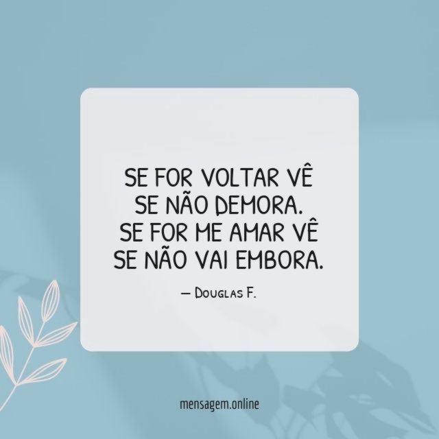 Se for volta