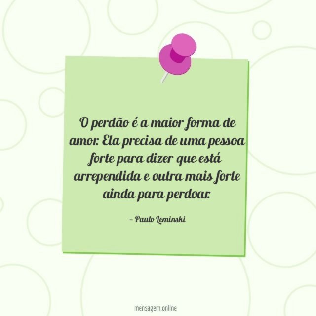 O perdão é a maior