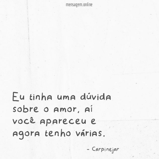 Eu tinha uma dúvida