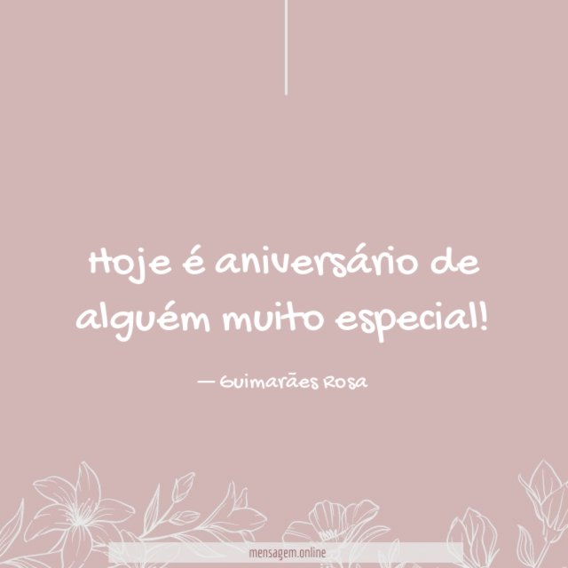 Hoje é aniversário