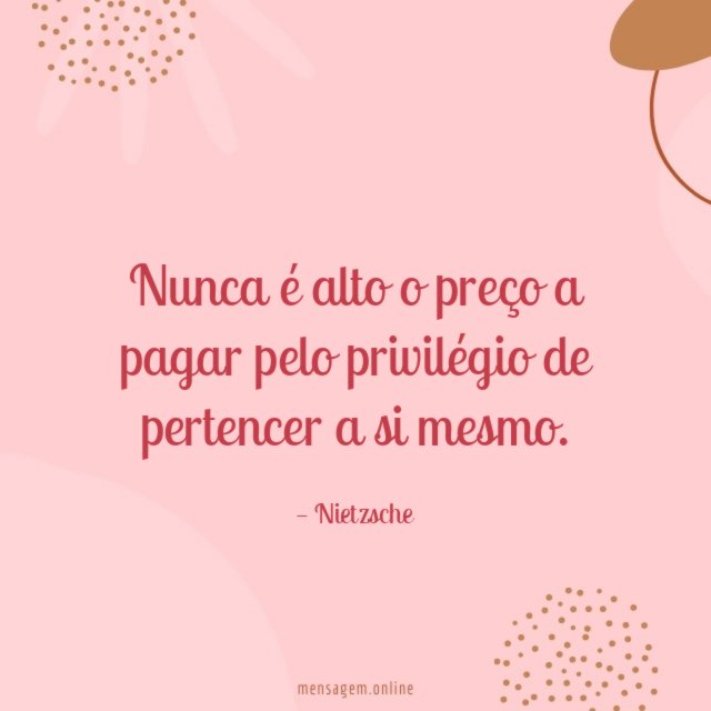Nunca é alto o preço