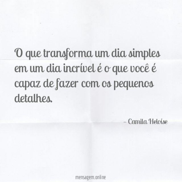 O que transforma um dia
