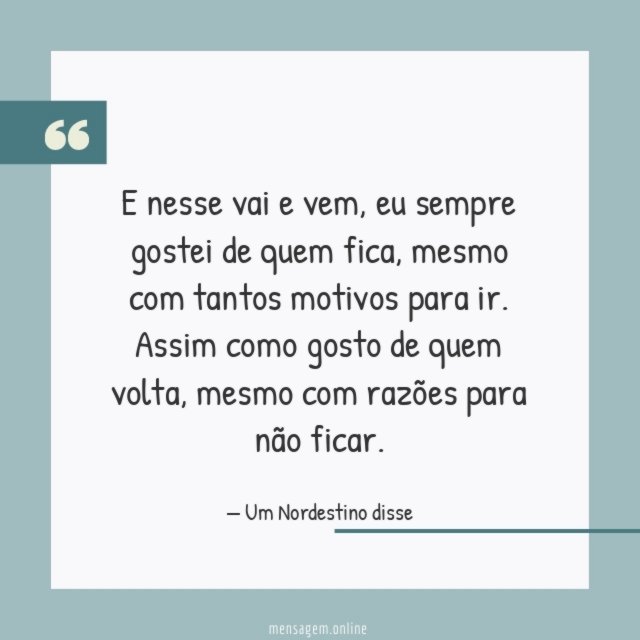 E nesse vai e vem