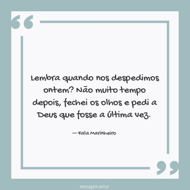 Lembra quando nos despedimos