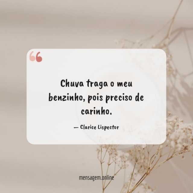 Chuva traga o meu benzinho