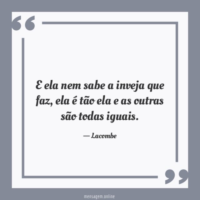 E ela nem sabe