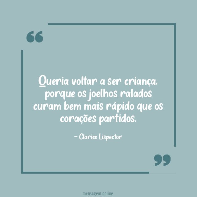 Queria voltar a ser criança