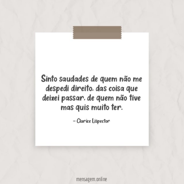 Sinto saudades