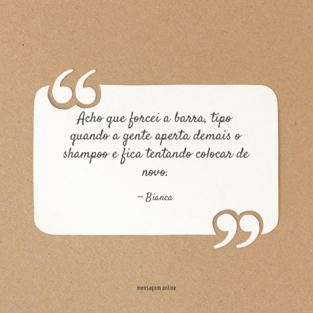 Acho que forcei a barra