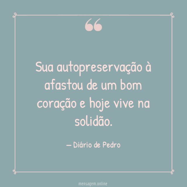 Sua autopreservação