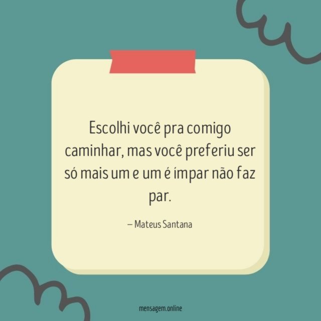 Escolhi você pra comigo caminhar