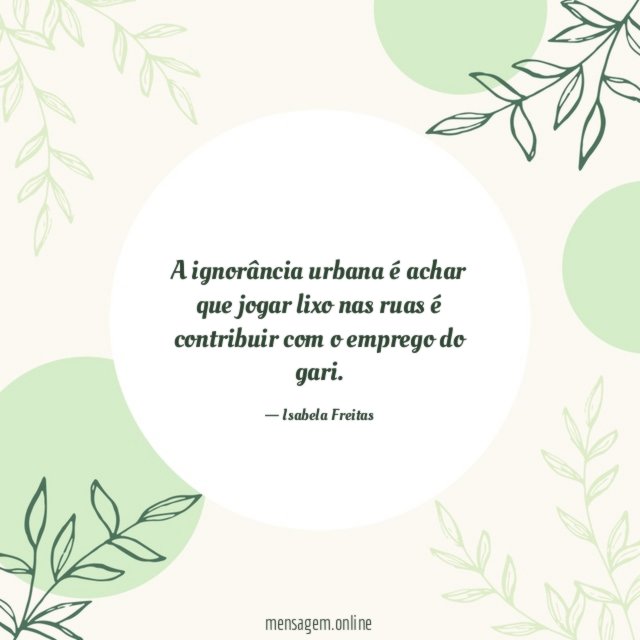 A ignorância urbana é achar