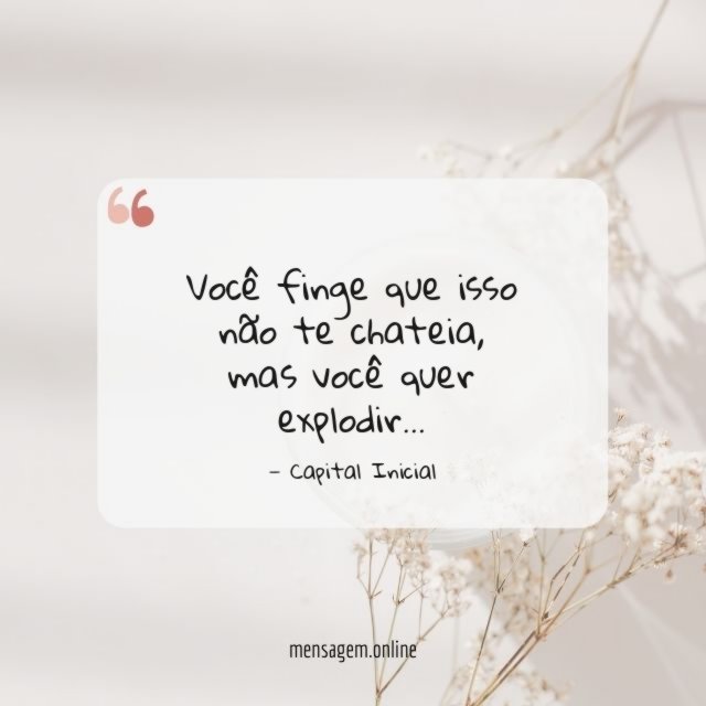 Você finge que isso