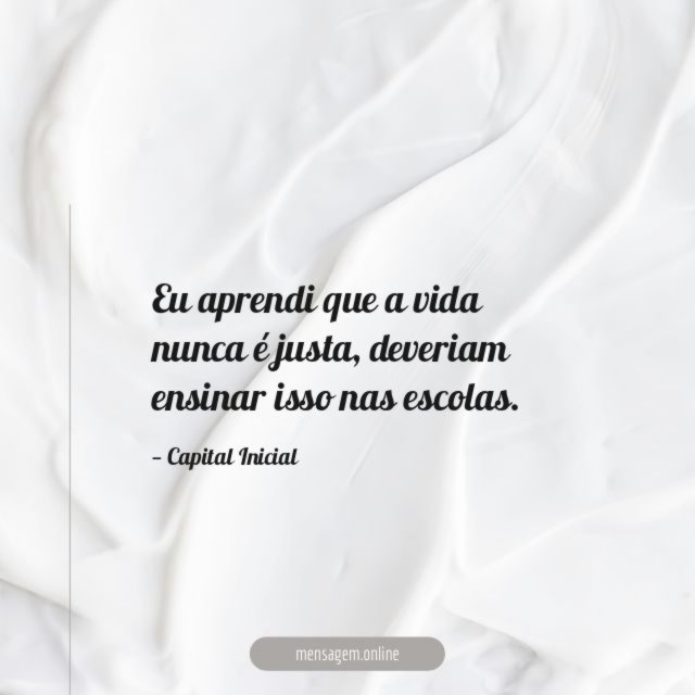 Eu aprendi que a vida