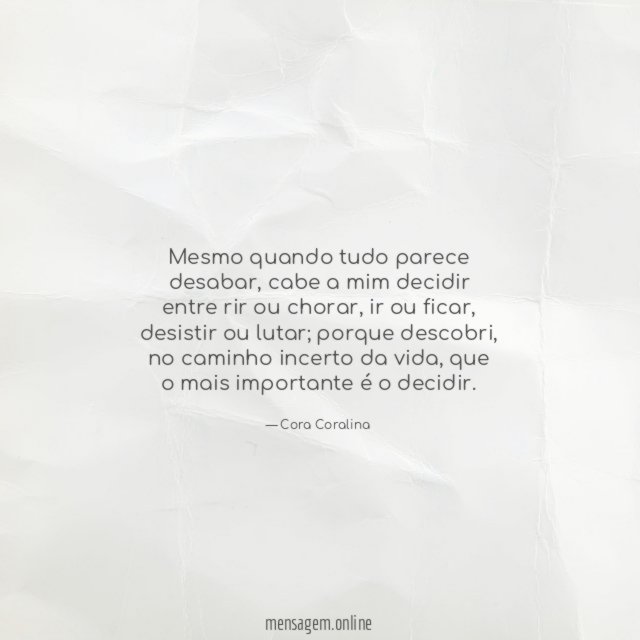 Tudo parece desabar