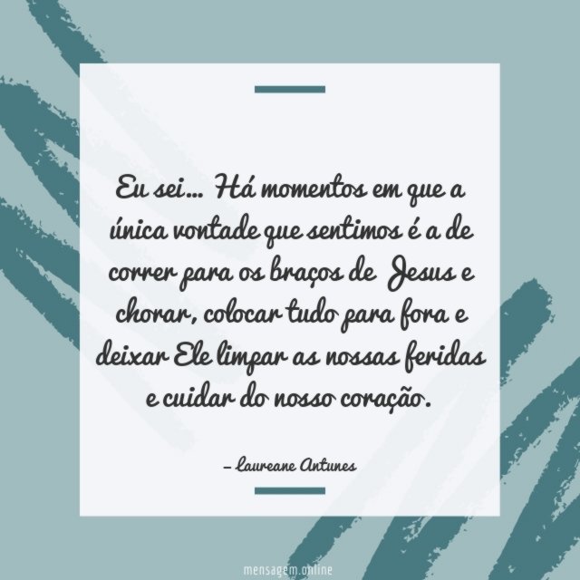 Correr para os braços de Jesus