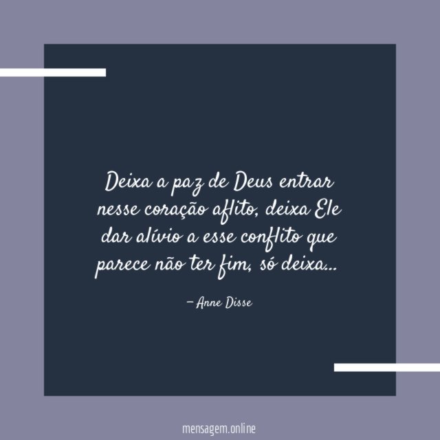 Deixa a paz de Deus entrar