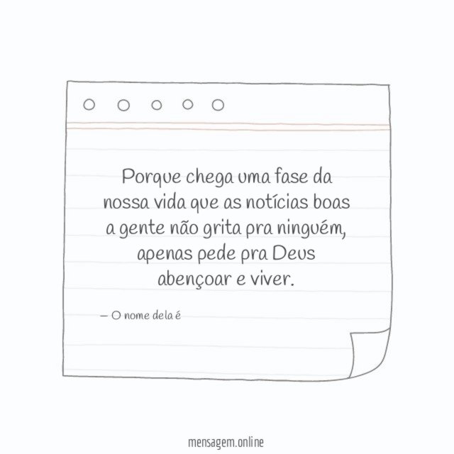 Porque chega uma fase da nossa vida