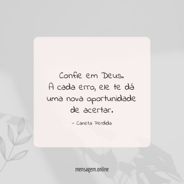 Nova oportunidade de acertar