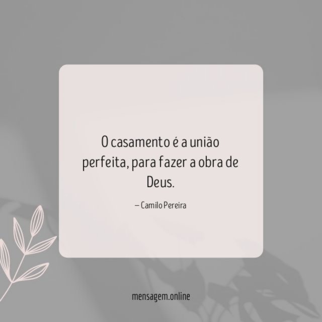 O casamento é a união perfeita