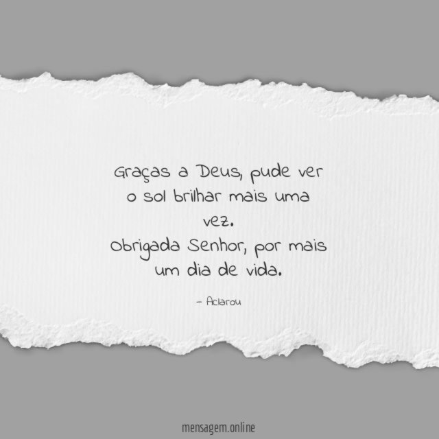 O sol brilhar mais uma vez