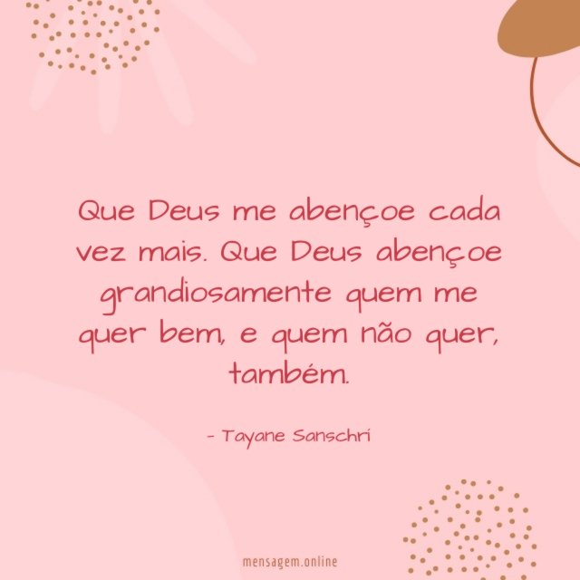 Que Deus me abençoe cada vez mais