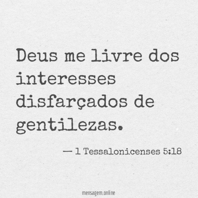 Deus me livre dos interesses