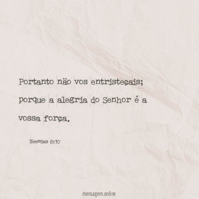 Portanto não vos entristeçais