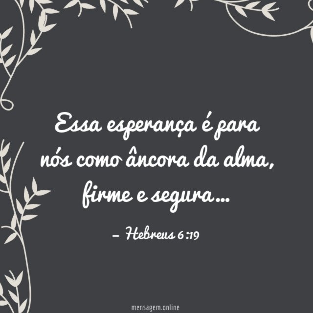 Essa esperança é para nós