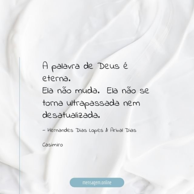 A palavra de Deus é eterna