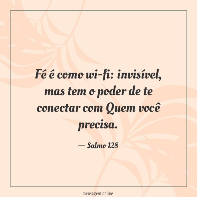 Fé é como wi-fi