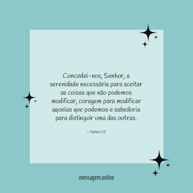 A serenidade necessária