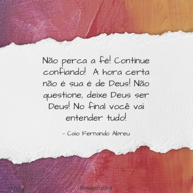 Não perca a fé