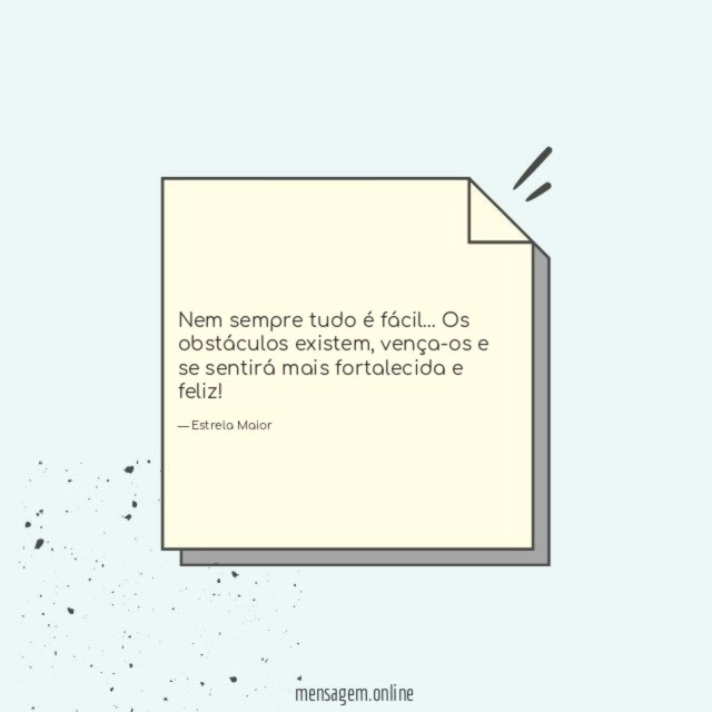 Os obstáculos existem