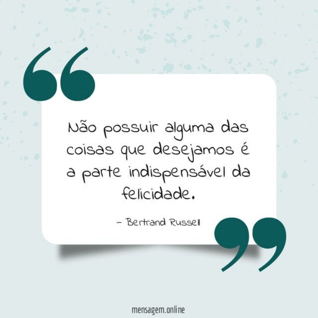 Não possuir alguma das coisas