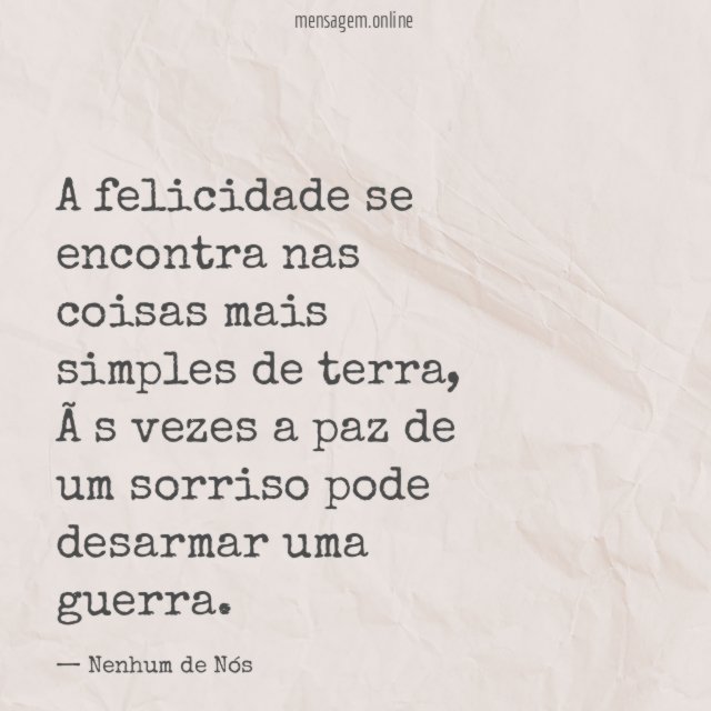 Paz de um sorriso