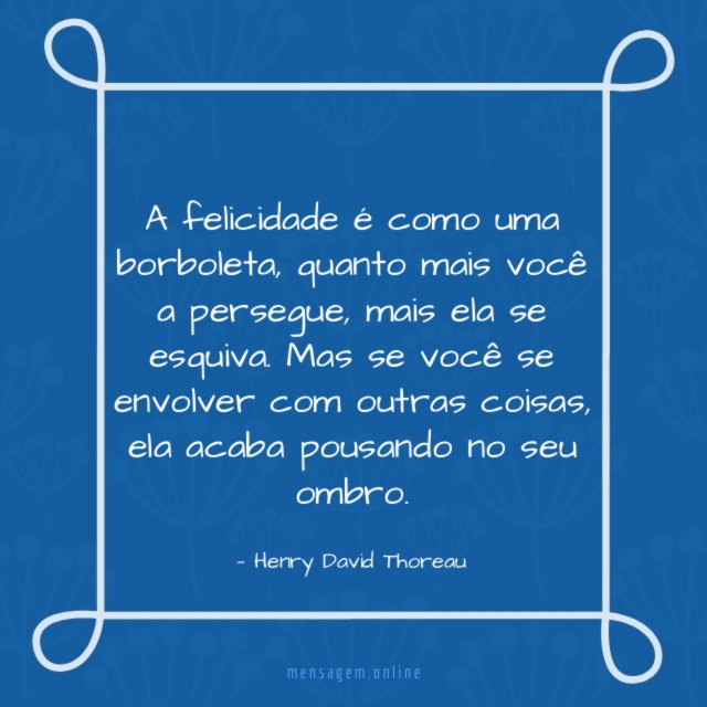 A felicidade é como uma borboleta